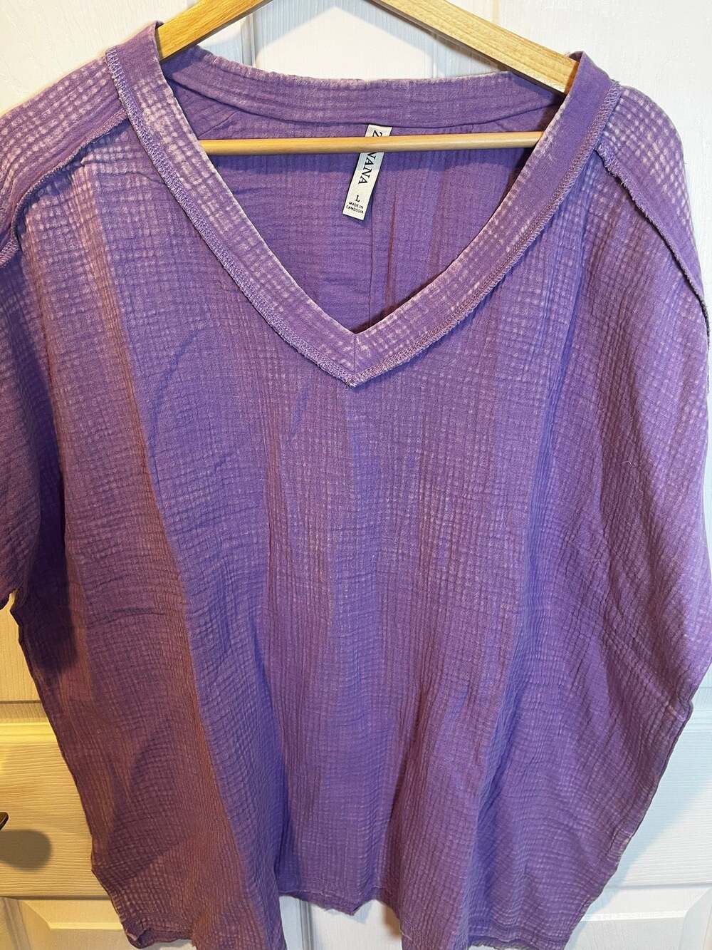 Zenana short sleeve lavender shirt